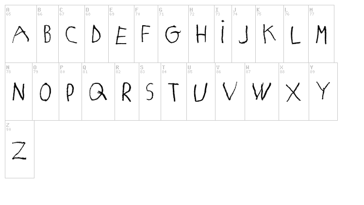 Matildas Grade School Hand font map